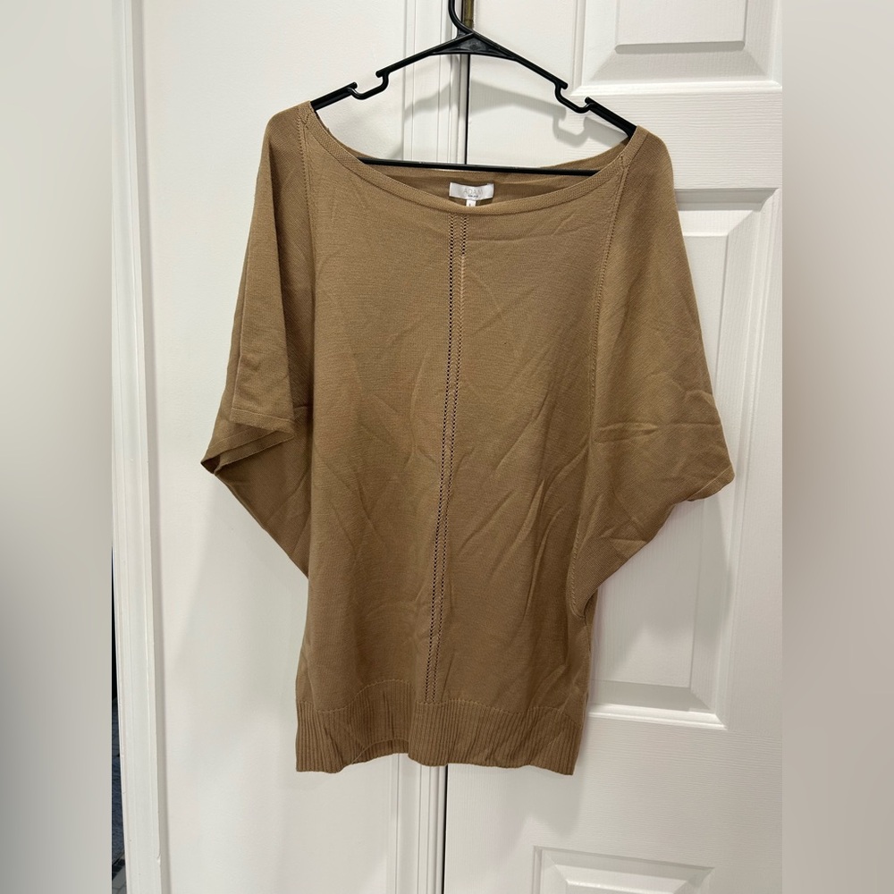 Adam Lippes Tan Batwing Knit Top